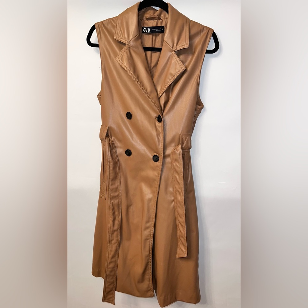 Leather vest jacket , XS size zara